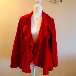 Red Ruffle Sweater/Blazer combo